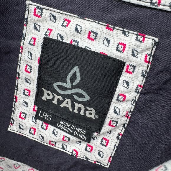 prAna Shirt Mens Large Short Sleeve Button Up Organic Cotton Southwestern Print - Picture 2 of 7